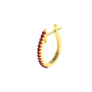 22MM SOLID GOLD & NATURAL GEMSTONE FLAT POST U SHAPE HOOP Earrings