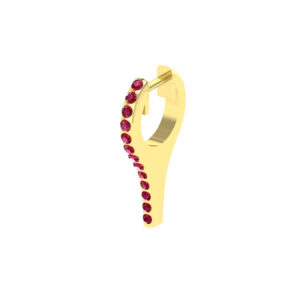 20MM SOLID GOLD & NATURAL GEMSTONE FLAT POST HOOP Earrings