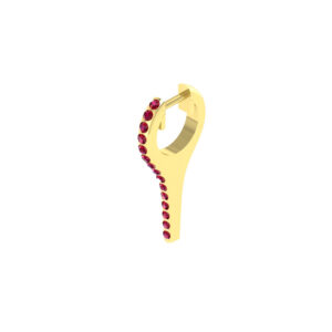 23.50MM SOLID GOLD & NATURAL GEMSTONE FLAT POST HOOP Earrings
