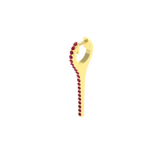 31MM SOLID GOLD & NATURAL GEMSTONE FLAT POST HOOP Earrings