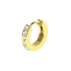 7.50MM GOLD & DIAMOND ROUND POST HOOP EARRINGS