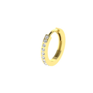 13MM GOLD & DIAMOND ROUND POST HOOP EARRINGS