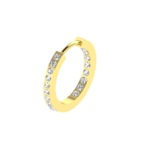 15MM GOLD & DIAMOND ROUND POST HOOP EARRINGS