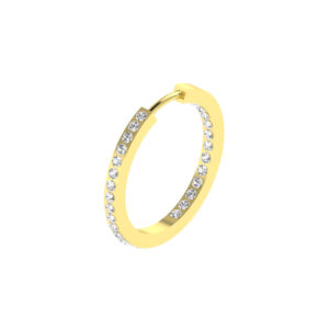 20MM GOLD & DIAMOND ROUND POST HOOP EARRINGS