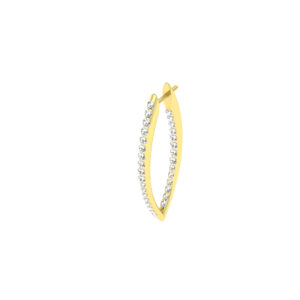 40MM GOLD & DIAMOND FLAT POST PAVE MARQUISE HOOP EARRINGS