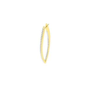 60MM GOLD & DIAMOND FLAT POST PAVE MARQUISE HOOP EARRINGS