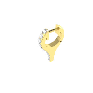20MM GOLD & DIAMOND FLAT POST SPIKE HOOP EARRINGS