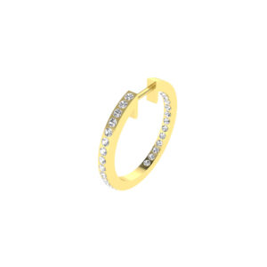 20MM GOLD & DIAMOND FLAT POST HOOP EARRINGS
