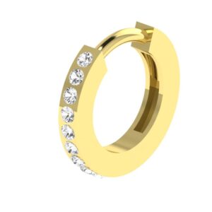 10MM GOLD & LAB GROWN DIAMOND CURVE POST HOOP EARRINGS