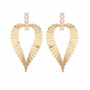 47.80MM GOLD & SAPPHIRE PARTY WEAR PEAR STUD EARRINGS